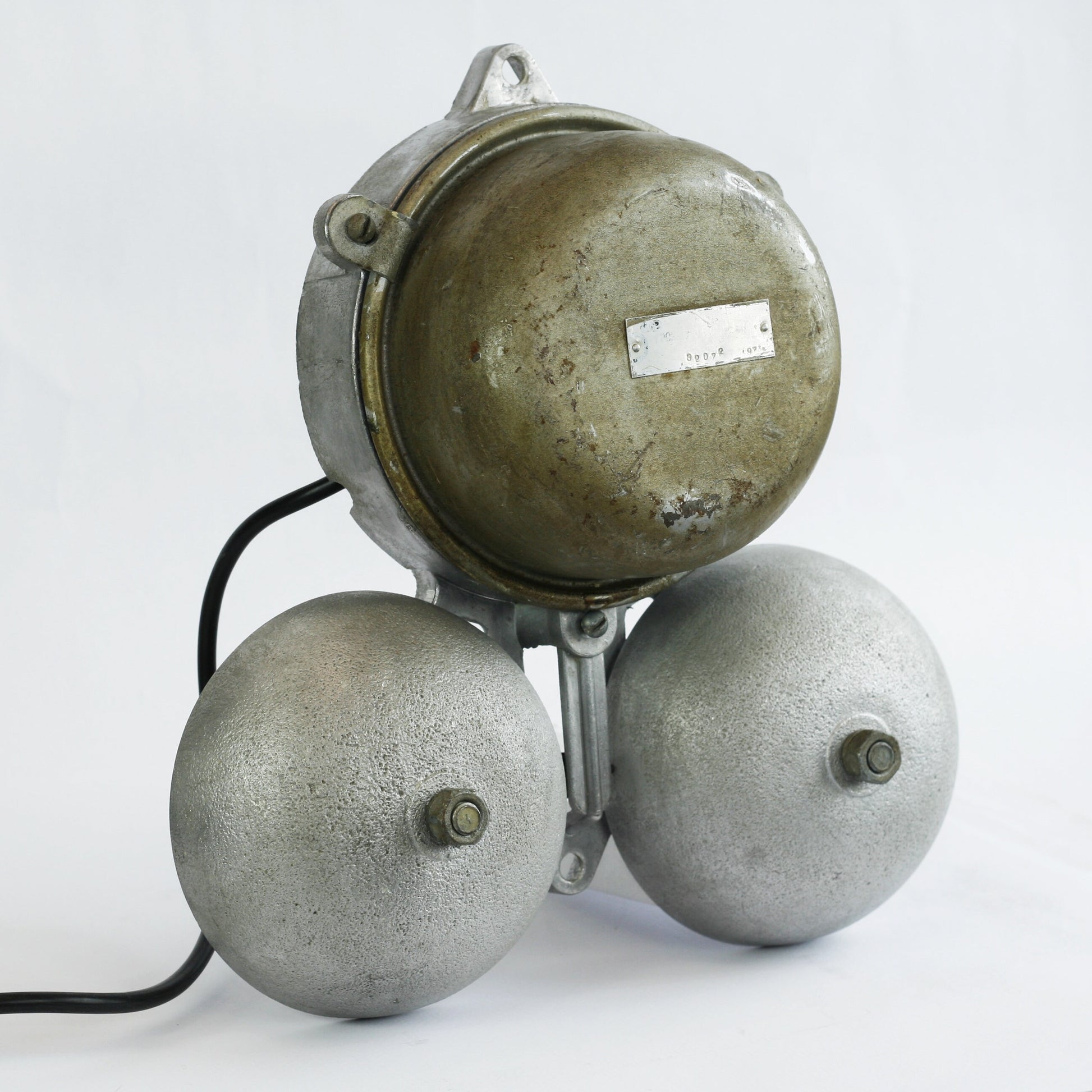 Vintage Soviet USSR Russian alarm bell | Factory / school industrial bell ring aluminum | Wall mounted bell with rustic patina / wall bell