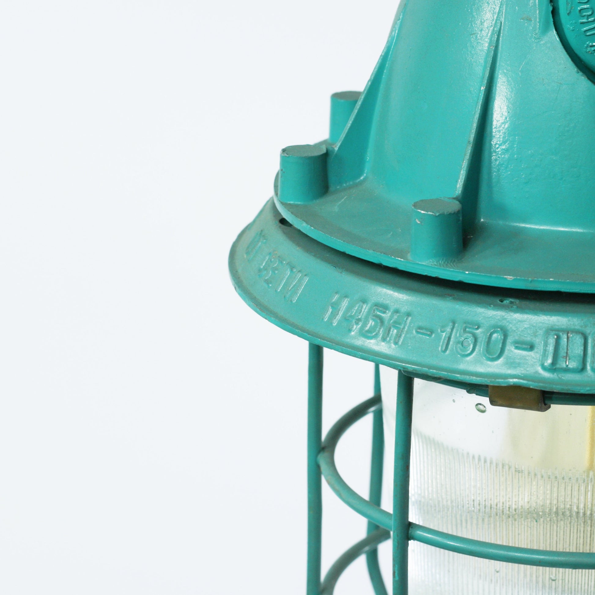 Vintage turquoise Soviet USSR Industrial lamp | Dining room, kitchen light industrial pendant light | Soviet factory lighting, bunker lamp