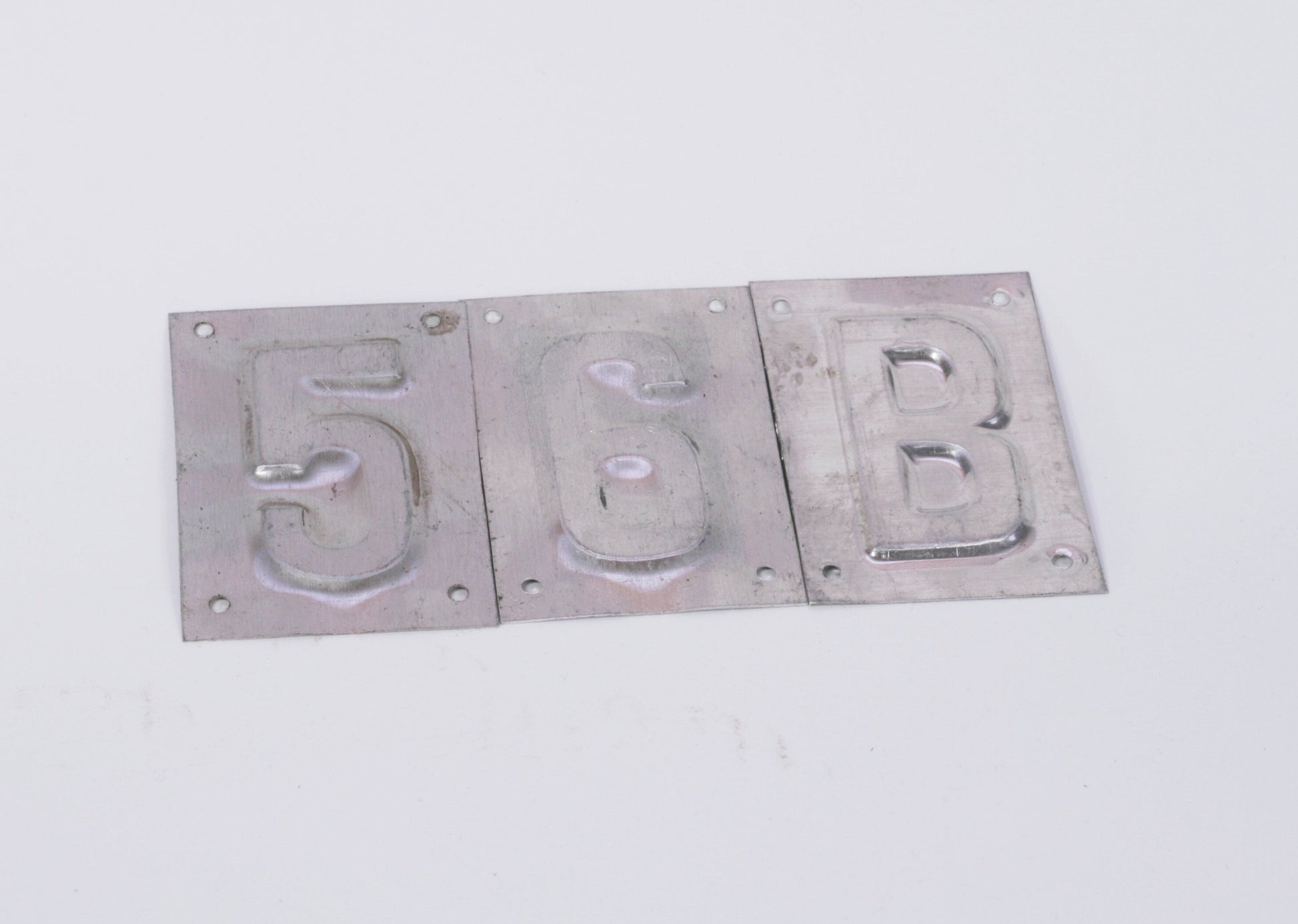 Vintage letter and number plate tile for DIY home door etc. number, handmade metal house number plate Soviet USSR Era, marking tiles