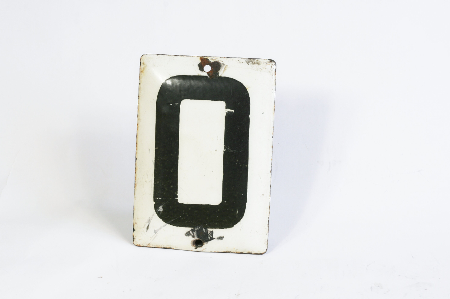 Vintage enamel number plate tile DIY home door. number, metal house number plate Soviet USSR Era, white enamel sign, house number signs